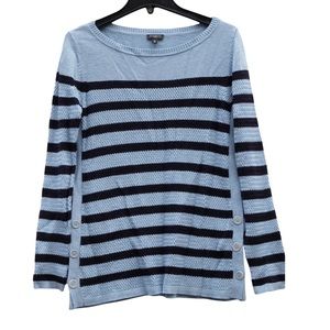 Talbots Petites Knit Striped Crewneck Long Sleeves Cute Cozy Sweater Like New SP